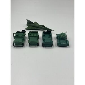 Vtg Army Jeeps Tank And Planes Lot Of 5 Toys Hong Kong
